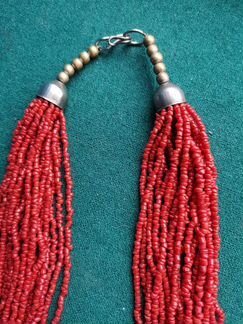 Бусы коралловые 80 см 20 нитей колье ожерелье