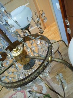Люстра Бронза. Хрусталь. СССР. 50 года