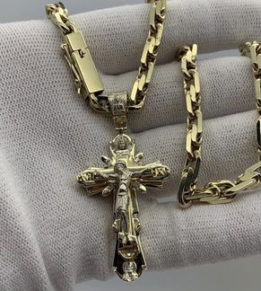 Золотая цепь, золотой крест лучи