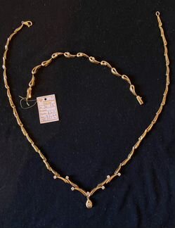 Золотое колье с бриллиантами и браслет