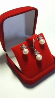 Комплект- Золотые серьги+подвеска