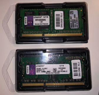 Модули памяти sodimm DDR3 4GB Kingston (2шт)