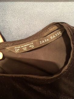 Бархатный топ с баской zara