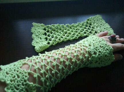 Митенки перчатки летние hand made