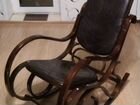 Кресло качалка кожаное
