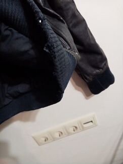 Пальто и кожаная куртка Zara пуховик