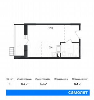 Квартира-студия, 24.5 м², 12/12 эт.