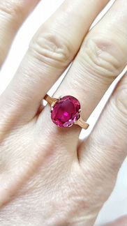 Золотое кольцо с рубином. СССР