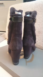 Зимние полусапожки замшевые