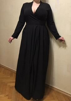 Вечернее черное платье в пол