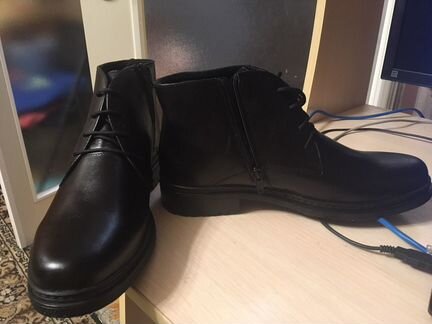 Утепленные кожанные мужские полусапожки 43 размер