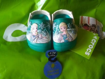 Новые сабо Crocs, оригинал, с мигающими огоньками