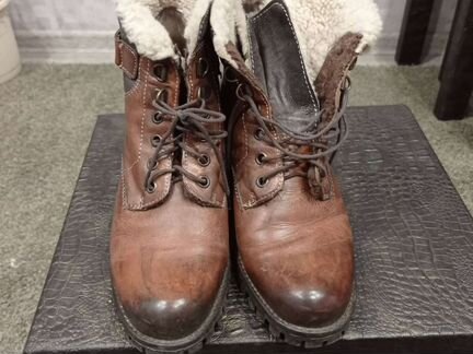 Ботинки кожа,на меху