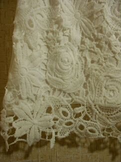 Роскошный белый топ кружевной розы Hовый