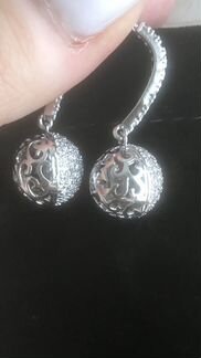 Серьги шарики сваровски