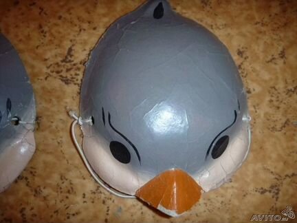 Маски из папье-маше старинный винтаж 4шт