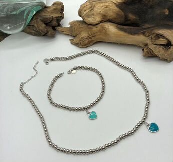 Комплект Тиффани Сердце Tiffany Heart браслет цепь