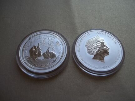 Австралия 2011 лунар2 Кролик серебро 999 в идеале