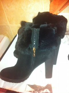 Alba ботильёны замша, мех, теплые, новые.39