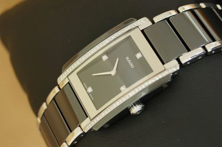 Rado Integral Black Dial Two Tone Diamond 153.0217