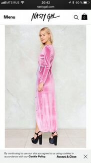 Платье халат с запахом бархат розовое XXS XS S