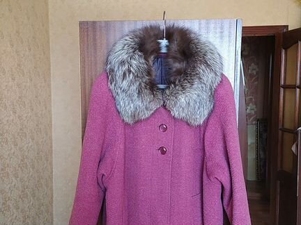 Пальто шерсть с чернобуркой р. 54-56