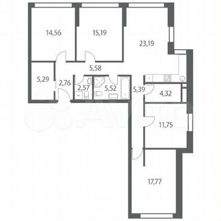 3-к квартира, 113.9 м², 12/35 эт.