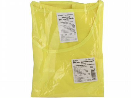 Жилет сигнальный желтый со световозвращающими элементами, детский, накидка 50*45 см, гост, Dollex ZSN-CHY