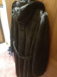 Норковая шуба с капюшоном