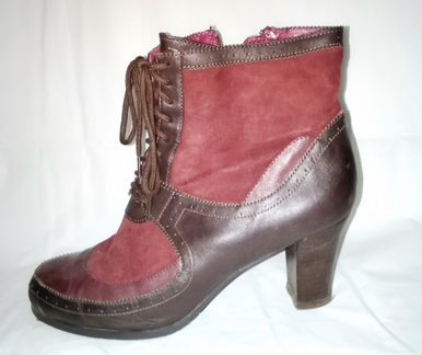 Красивые бордовые ботильоны, размер 40