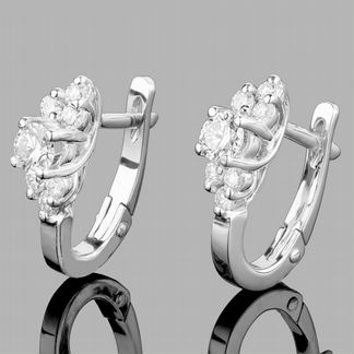 Золотые серьги с бриллиантами