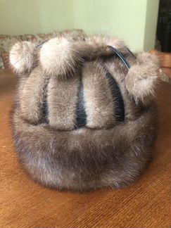 Женская теплая шапка норковая