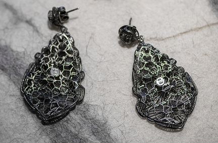 Серьги и кольцо, серебро