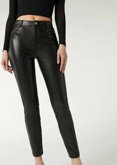 Термобрюки с имитацией кожи Calzedonia (новые)