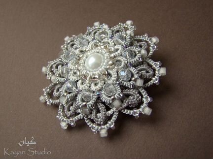 Брошь фриволите