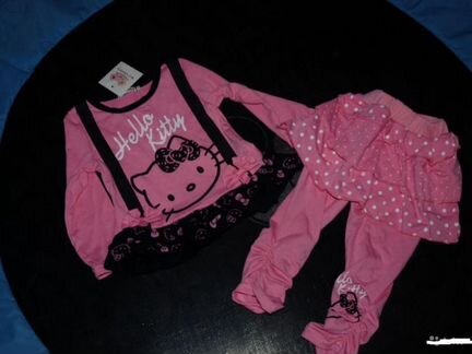 Р.80/90 новый костюм для девочки 3в1 hello kitty