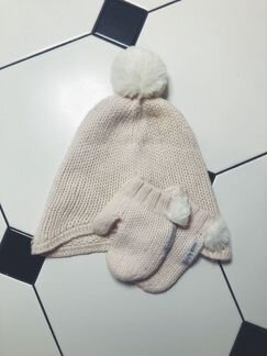 Шапка и варежки armani baby