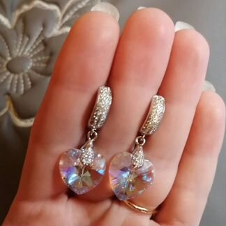 Серьги с кристаллами Swarovski (ручная работа)