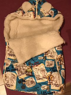 Меховой конверт на овчине в коляску