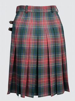 Юбка в клетку килт шотландка плиссированная на зап