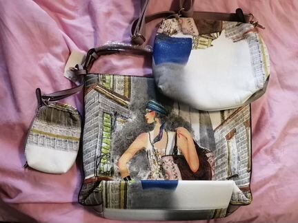 Комплект новых стильных сумок из эко-кожи