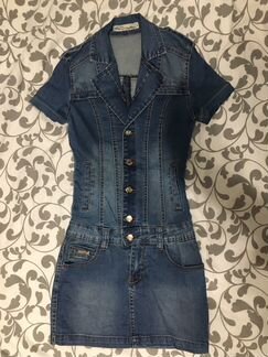 Эффектное джинсовое платье р.40 новое