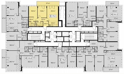 3-к квартира, 77 м², 10/14 эт.