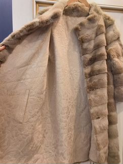 Шуба норковая бежевая